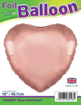 18inch Rose Gold Heart Packaged - Foil Balloons